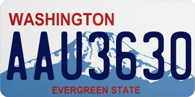 WA license plate AAU3630