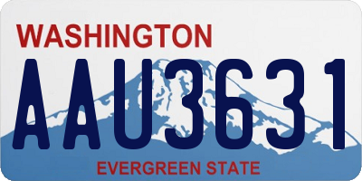WA license plate AAU3631