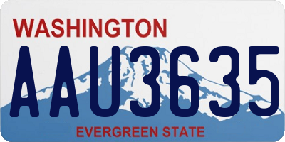 WA license plate AAU3635
