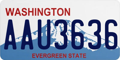 WA license plate AAU3636