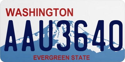 WA license plate AAU3640
