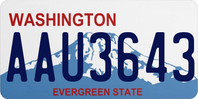 WA license plate AAU3643