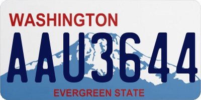 WA license plate AAU3644