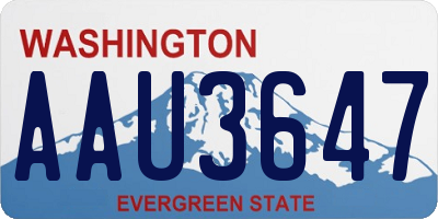 WA license plate AAU3647