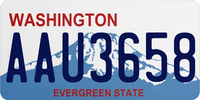 WA license plate AAU3658