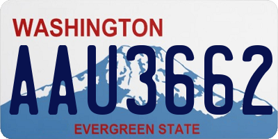 WA license plate AAU3662