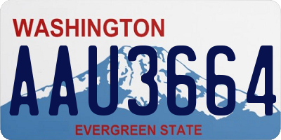 WA license plate AAU3664