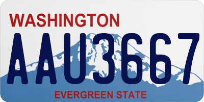 WA license plate AAU3667