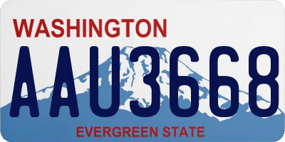 WA license plate AAU3668