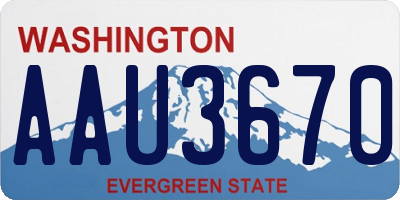 WA license plate AAU3670