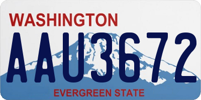 WA license plate AAU3672