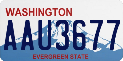 WA license plate AAU3677