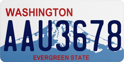 WA license plate AAU3678