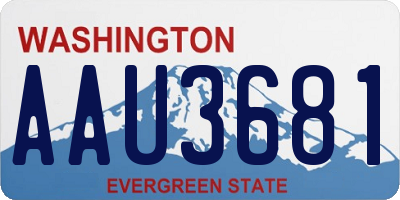WA license plate AAU3681
