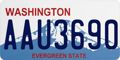 WA license plate AAU3690