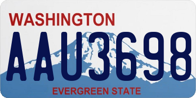 WA license plate AAU3698
