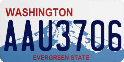WA license plate AAU3706