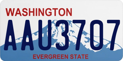 WA license plate AAU3707