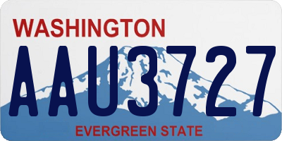 WA license plate AAU3727