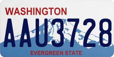 WA license plate AAU3728