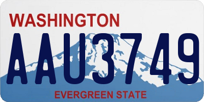 WA license plate AAU3749