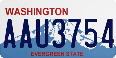 WA license plate AAU3754