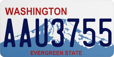 WA license plate AAU3755