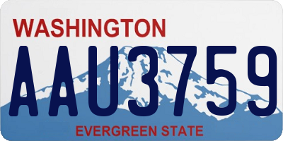 WA license plate AAU3759