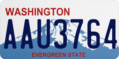 WA license plate AAU3764