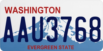 WA license plate AAU3768
