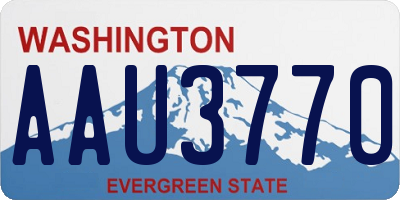 WA license plate AAU3770