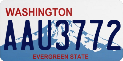WA license plate AAU3772