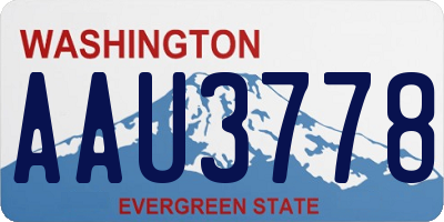 WA license plate AAU3778