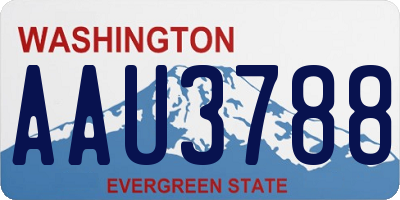 WA license plate AAU3788