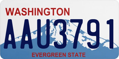 WA license plate AAU3791
