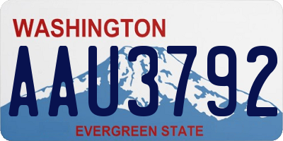WA license plate AAU3792