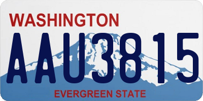 WA license plate AAU3815