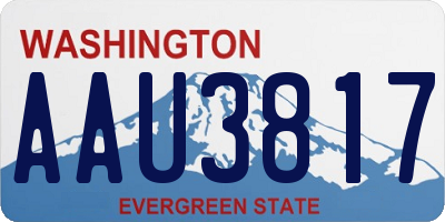WA license plate AAU3817