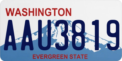 WA license plate AAU3819