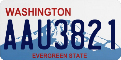 WA license plate AAU3821