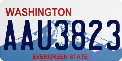 WA license plate AAU3823