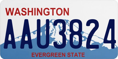 WA license plate AAU3824