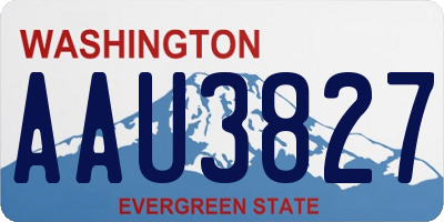 WA license plate AAU3827