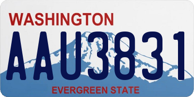 WA license plate AAU3831