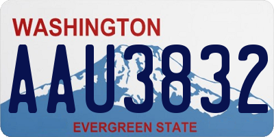 WA license plate AAU3832
