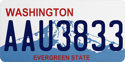 WA license plate AAU3833