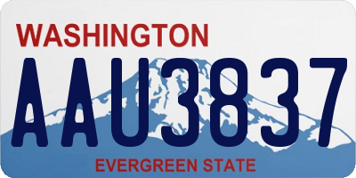 WA license plate AAU3837
