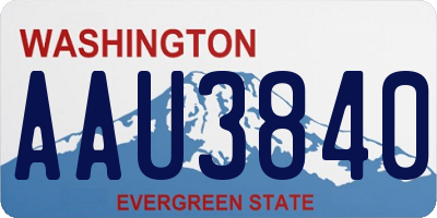 WA license plate AAU3840