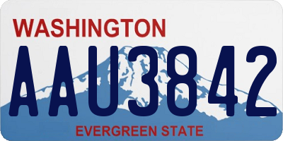 WA license plate AAU3842