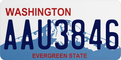 WA license plate AAU3846